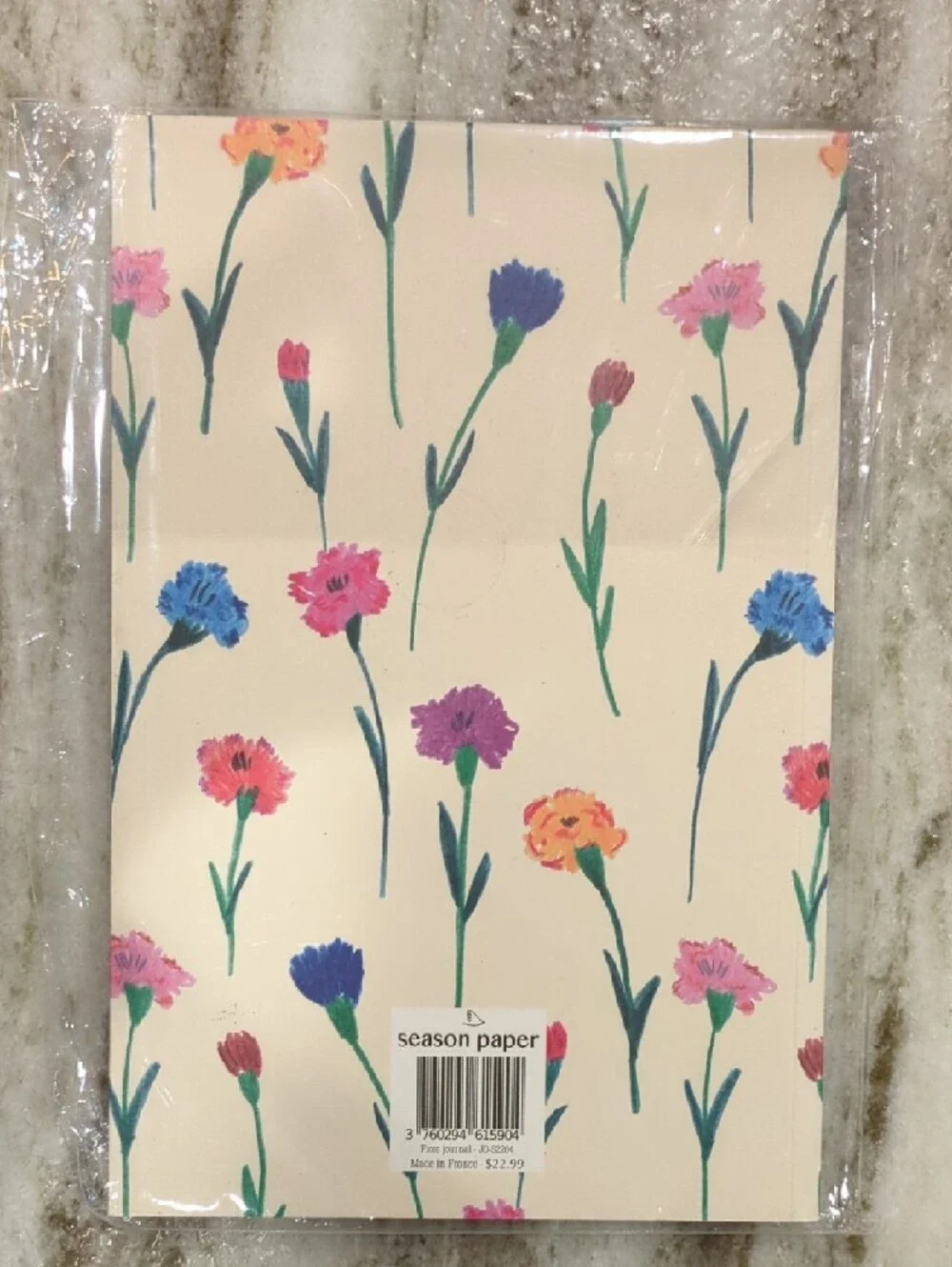 Floral Stem Journal - Cream Background with Multicolor Flowers